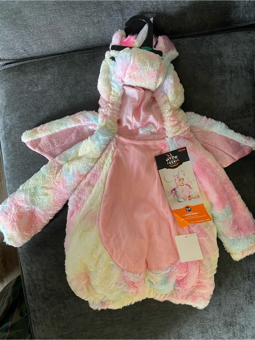 Kids' Pastel Unicorn Plush Costume Jacket - Pink